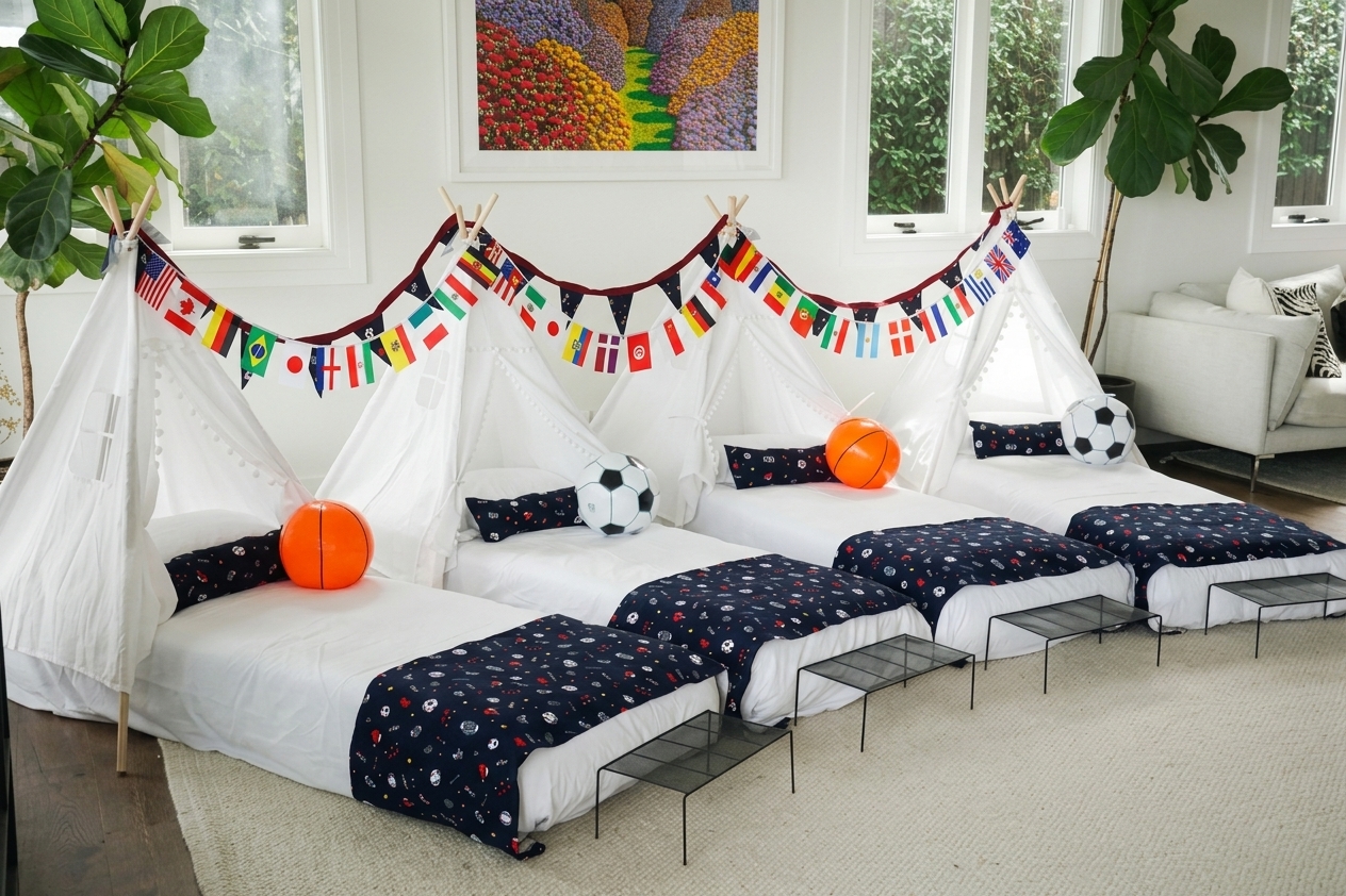 Sports sleepover theme by Yuboo
